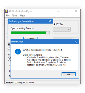 Windows Outlook-Android Sync Process